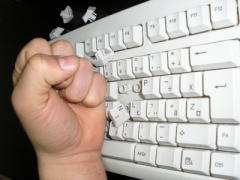 Fist smashing keyboard