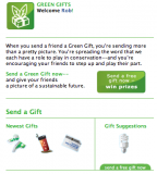 Green Gifts front page